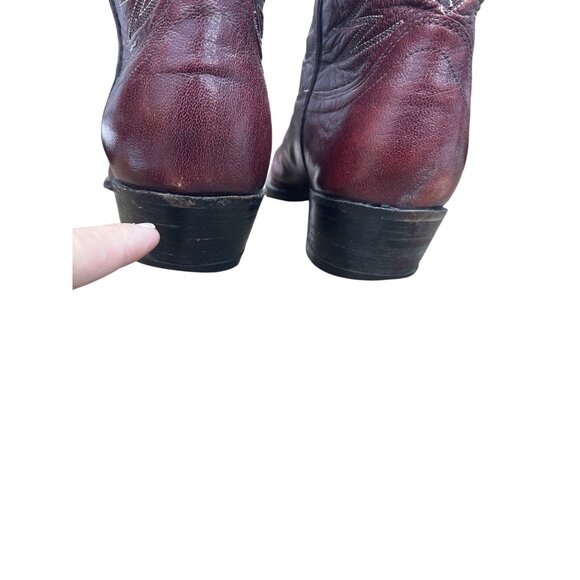Dan Post Mens Leather Maroon Red Western Cowboy Mid Calf Boots Sz 11.5D SKU 9580 - Picture 12 of 16